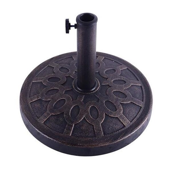 Grillgear Round Decorative Cast Stone Umbrella Holder Base; Bronze - 17.5 in. GR105934 - main